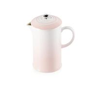 LE CREUSET Coffee Press in gres vetrificato con Pressa in Acciaio Inox, 1 L, Shell Pink, 60706087770003