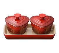 Le Creuset Contenitore Resistente al Calore Petit Ramekin d'Amour Set Rosso C...