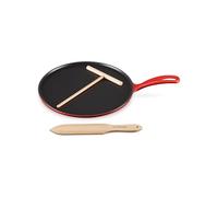 Le Creuset Crepiera rotonda piccola in ghisa vetrificata, Incl. Spatola in legno, diameter 27 cm, Ciliegia, 20136270600460