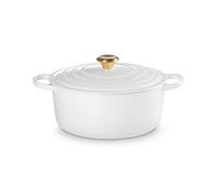 Le Creuset Enameled Cast Iron Signature Round Dutch Oven, 7,25 m², bianco