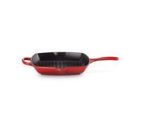 Le Creuset Bistecchiera Skillet quadrata Evolution in ghisa vetrificata, 26 cm, Ciliegia, 20183260600422