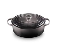 Le Creuset Evolution Casseruola in Ghisa con Coperchio, Diametro 31 cm, Ovale, Adatta a Tutte le Fonti di Calore, Inclusivo Induzione, Volume: 6.3 l, 5.705 kg, Grigio (Flint)