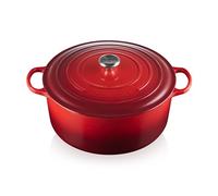 Le Creuset Evolution - Signature Casseruola in Ghisa con Coperchio, Rosso (Ciliegia), 34 cm