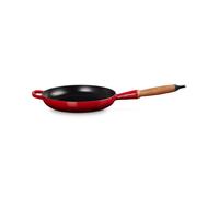 Le Creuset Padella Evolution con manico in legno in ghisa vetrificata, diameter 24 cm, Ciliegia, 20258240600422