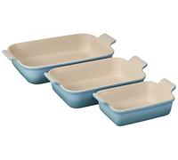 Le Creuset Gres Heritage Set 3 Piatti Rettangolari Caraibi