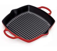 LE CREUSET Grill quadrato profondo Evolution in ghisa vetrificata, 30 cm, Ciliegia, 20200300600422