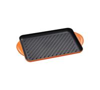 LE CREUSET Grill rettangolare Tradition in ghisa vetrificata, 32 cm, Arancione, 20202320900460