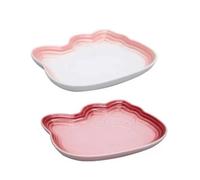 Le creuset Hello Kitty Plate Face Baby Pink Rose Set di 2 con scatola dal Gia...