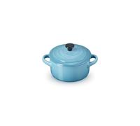 Le Creuset Mini cocotte rotonda in gres vetrificato, 250 ml, diameter 10 cm, Blu Caribe, 71901101700100