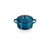 Le Creuset Mini cocotte rotonda in gres vetrificato, 250 ml, diameter 10 cm, Deep Teal, 71901106420100