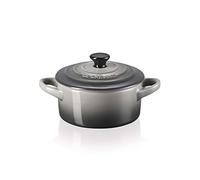 Le Creuset Mini cocotte rotonda in gres vetrificato, 250 ml, diameter 10 cm, Flint, 71901104440100
