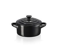 Le Creuset Mini cocotte rotonda in gres vetrificato, 250 ml, diameter 10 cm, Nero Satinato, 71901100000100