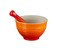 Le Creuset Mortaio con pestello in gres vetrificato, diameter 11.5 cm, Arancio, 81209300900003