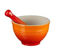 Le Creuset Mortaio con pestello in gres vetrificato, diameter 11.5 cm, Arancio, 81209300900003
