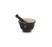 Le Creuset Mortaio con pestello in gres vetrificato, diameter 11.5 cm, Nero Lucido, 81209301400003