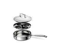 Le Creuset Padella cuoci uova 20 cm in acciaio inox, 20 x 5 cm, Acciaio inox a 3 strati, 96204220001000