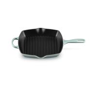 LE CREUSET Padella da grigliata in ghisa smaltata Signature con manico ausiliario e due beccucci, per tutti i tipi di fornelli e forni, 26 cm, Sea Salt