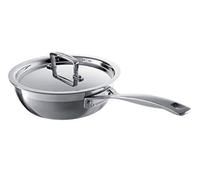 LE CREUSET Padella dello Chef con Manico e Maniglia in Acciaio Inox Interno Antiaderente, Diameter 24 cm, Compatibile con Tutte Le Fonti di Calore (Induzione Inclusa), 96201424001000