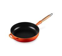 LE CREUSET Padella Evolution con manico in legno in ghisa vetrificata, diameter 28 cm, Arancio, 20259280900422