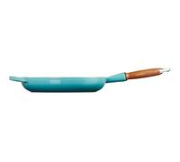 Le Creuset Padella Evolution con manico in legno in ghisa vetrificata, diameter 28 cm, Blu Caribe, 20258281700422