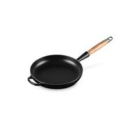 LE CREUSET Padella Evolution con manico in legno in ghisa vetrificata, diameter 28 cm, Nero opaco, 20258280000422