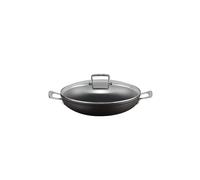 LE CREUSET Padella professionale antiaderente in alluminio con coperchio in vetro 30 cm Nero nero