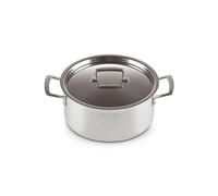 Le Creuset Pentola con coperchio in acciaio inox, diameter 24 cm, Volume 5.3L, Ottimale per Tutte le Fonti di Calore, Induzione Inclusa, 96200724001000