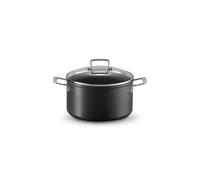 Le Creuset Pentola in Alluminio Antiaderente con Coperchio, diameter 24 cm, per per tutte le fonti di calore, induzione incluso, Nero, 51111240010502
