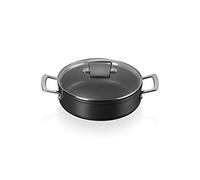 Le Creuset Sauté in alluminio antiaderente con coperchio vetro, diameter 28 cm, Nero, 51113280010500