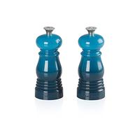 Le Creuset Set 2 Mini Macina Sale e Pepe, Plastica ABS, Rispettivamente 5 x 5 x 12.1 cm, Macina in Ceramica, Deep Teal, 96002500642000