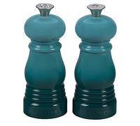 Le Creuset Set 2 Mini Macina Sale e Pepe, Plastica ABS, Rispettivamente 5 x 5 x 12.1 cm, Macina in Ceramica, Blu Carribe, 96002500490000