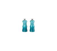 Le Creuset Set 2 Mini Macina Sale e Pepe, Plastica ABS, Rispettivamente 5 x 5 x 12.1 cm, Macina in Ceramica, Blu Carribe, 96002500490000