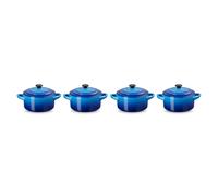Le Creuset Set 4 mini cocotte in gres vetrificato 10 cm - azure blu Set 4 mini cocotte in gres vetrificato 10 cm - azure blu