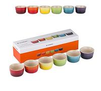 Le Creuset Set 6 mini ramequin in gres vetrificato, Rotondo, 6 Pezzi, 120 ml Ciascuna, Multicolore Arcobaleno, 79134108359030