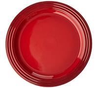 LE CREUSET Set di 4 piatti piani in gres porcellanato, 26,7 cm ciascuno, colore: ciliegia