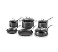 LE CREUSET - Set di pentole antiaderenti, 6 pezzi con 4 coperchi in vetro, ideale per tutti i forni e le gamme (induzione inclusa)