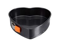 Le Creuset Stampo Antiaderente a Forma di Cuore, 24.8 x 23.8 x 6.9 cm, Resistente alle Sostanze Acide, Finitura in Acciaio al Carbonio, Antracite,Arancio, 94103326001100