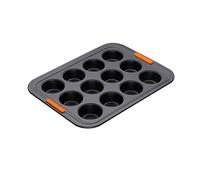 Le Creuset Stampo Antiaderente per Mini-Muffin, per 12 Porzioni, Diameter 4.5 cm, Resistente alle Sostanze Acide, Finitura in Acciaio al Carbonio, Antracite,Arancio, 94101300000000