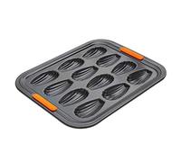Le Creuset Stampo Antiaderente per 12 Mini Madeleine, Resistente alle Sostanze Acide, Finitura in Acciaio al Carbonio, Antracite,Arancio, 94102612000000
