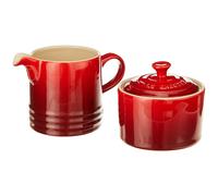 Le Creuset Stoneware Cream and Sugar 2 pc Set Cerise