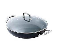 Le Creuset Tegame basso alluminio antiaderente 26 cm con coperchio, compatibile con induzione, Nero