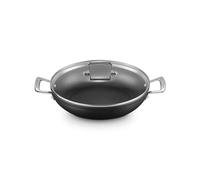 Le Creuset Tegame basso in alluminio antiaderente con coperchio vetro, diameter 28 cm, per per tutte le fonti di calore, induzione incluso, Nero, 51107280010502