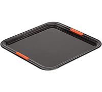 Le Creuset Teglia per Biscotti, Quadrata, 31 x 31 cm, Resistente alle Sostanze Acide, Finitura in Acciaio al Carbonio, Antracite,Arancio, 94100637000000