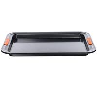 Le Creuset Teglia per Biscotti, Rettangolare, 33 cm, Resistente alle Sostanze Acide, Finitura in Acciaio al Carbonio, Antracite,Arancio, 94102201000000