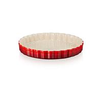Le Creuset Tortiera Tradition rotonda in gres vetrificato, Diametro 24 cm, 1.12 kg, Ciliegia, 71120240600001