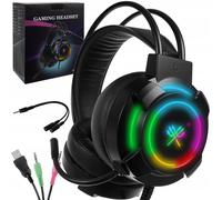 Le cuffie Game RGB PRO LED 5.1 con microfono adattatore USB AUX +