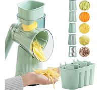 Le D Affaires 5 in 1 Grattugia Rotativa Affetta Verdure, Grattugia A Manovella, Artefatto da Cucina 5 in 1 Tritatutto, Grattugia Rotante con Maniglia, Manovella Tritatutto, Green-5