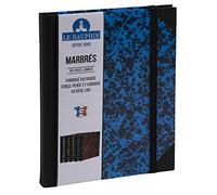Le Dauphin - rif. 267202D - 1 taccuino - interno stampato a righe - con fascia di chiusura elastica nera - dimensioni 22X17 cm - formato verticale - 192 pagine - copertina marmorizzata blu