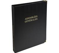 Le Dauphin - Rif. 921D Raccoglitore nero ASSEMBLEE GENERALE - Premium, angoli dorati - 4 anelli - dorso 37 mm - copertina in plastica, interno carta. Viene fornito con ricarica 100 fogli numerati - A4