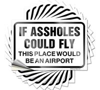 Le decalcomanie devono essere facili da applicare | Se gli stronzi potessero volare questo posto sarebbe un aeroporto estetico bottiglia Peel and Stick (8 x 12 cm)